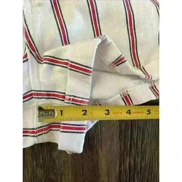 Pacsun Mom Short Women’s Size 28 Patriotic Red White Blue Striped Denim Cuffed - Picture 7 of 9